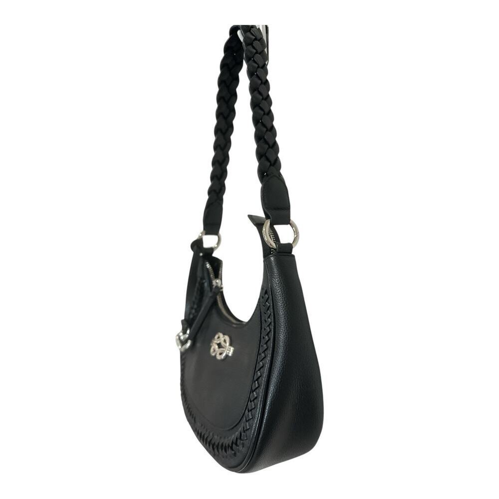Brighton Black Leather Finn Convertible Shoulderbag Interlok Harmony Hobo (EUC) - Picture 5 of 12